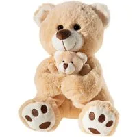 Heunec® Kuscheltier Misanimo, Bär mit Baby, hellbraun