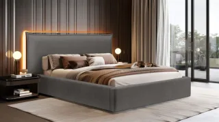 Polsterbett Doppelbett Bett AMADA 180x200cm in Stoff Ditra Anthrazit