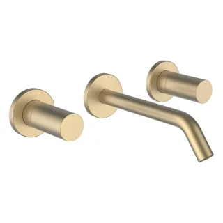 LAUFEN 3-Loch Waschtischmischer Unterputz Kartell LAUFEN Festauslauf Ausladung 175 mm PVD Blassgold  H3123360831201