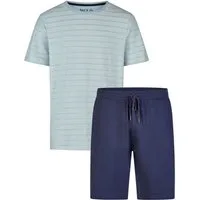 Phil & Co. Shorty Easy Sleep (Set, 2 tlg., 2-teilig) Herren Pyjama kurz Shorty Baumwolle Kurzarm Eingriffstaschen