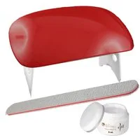 Sun Garden Nails Lichthärtungsgerät Reise LED/UV Nagellampe Mini rot 6W inkl. 1-Phasengel 5 ml Feile