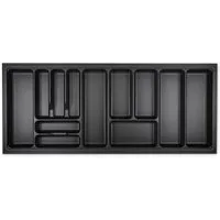 SO-TECH® Besteckeinsatz ORGA-BOX VIII Besteckeinsatz Lavagrau perlstruktur, 1111 x 480 mm im 120er Schrank