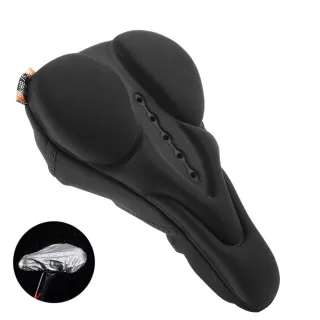 WEST BIKING Comfty High Elastic Silicone Bicycle Saddle Cover Soft Breathable Bike Seat Cushion With Rainproof Cover for