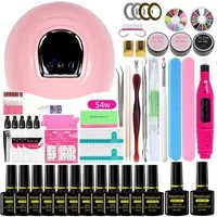 KINSI Lichthärtungsgerät Nagellack Set, 8ml, DIY Nagelkunst, Nagelkunst set,Mit Maniküre-Licht, Komplettes Maniküreset für Anfänger/professionelle Nagelkünstler