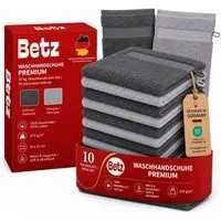 Betz Waschhandschuh 10 Stück Premium 16x21 cm Farbe anthrazit und silbergrau, (Set, 10-St)