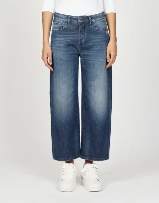 GANG Damen Jeans 94JUL CROPPED - comfort straight fit Jeans worn rough denim