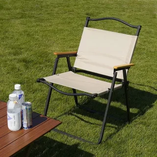 Xmund Large Size Outdoor Folding Camping Chair Thickened Oxford Cloth Solid Wood Armrests 115kg Load Capacity Portable P