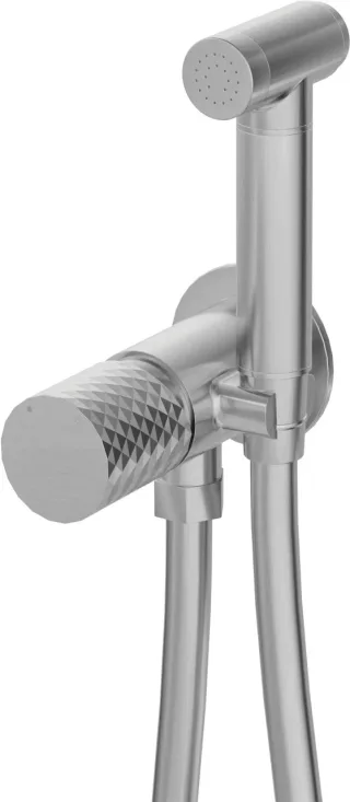 Neuesbad Serie 600 Hexa Unterputz Bidetarmatur mit Bidet-Handbrause, edelstahl gebürstet NB1DEBHS_F34M1