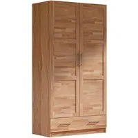 OTTO home Kleiderschrank Sabrina, 97x60x200cm, natürlicher Landhausstil teilmassiv, Buche oder Eiche, FSC-zertifiziert, Metallgriffe