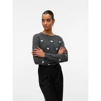 Vero Moda Rundhalspullover VMDOFFY INTARSIA LS O-NCK PULLOV GA NOOS Materialmix, regular fit