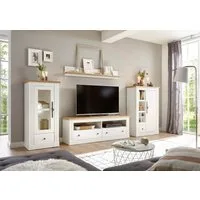 OTTO home Wohnwand Westminster S, (Set, 4-St., Vitrine, Lowboard, Kommode, Wandregal), im romantischen Landhausstil