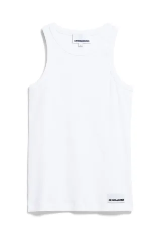 Armedangels - Geripptes Slim-Fit-Oberteil - Kanitaa weiß - Gr. - XS