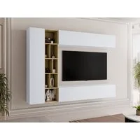 MIRJAN24 Wohnwand Kodita, (Komplett-Set, 3x Hängeschrank, Regal), 224x33x160 cm