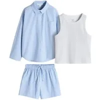The Set Shirt & Shorts The Set Kleid, verkürztes T-Shirt + Shorts im Set (3-tlg)