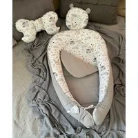 Loolay Bettnestchen BIO BAUMWOLLE BABYNEST Babykokon Neugeborene Babyaustattung SET, (4 Jahreszeiten Kuschelnest Reisebett SOLO/ o. im Premium SETS, 4-tlg., MUSTER: HASE Beige/ GRAU Nestchen 100% Baumwolle), LOOLAY® - 100% Europäische Stoffe und Klei