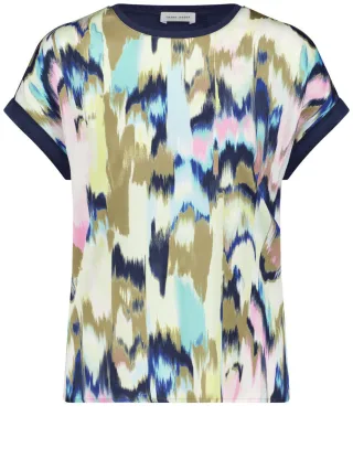 GERRY WEBER Collection - Legeres Blusenshirt blau/grün/pink - Gr. - 36