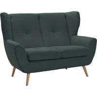 exxpo - sofa fashion 2-Sitzer ALVESTA, Loungesofa, Küchensofa, hoher Sitzkomfort, Ohrenbackensofa, gemütliche Rückenlehne, mit Knopfheftung und hohen Holzfüßen, in Cord