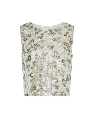 msch copenhagen - MSCHMagnolia SL Top EMB silver t coco - Gr. - S