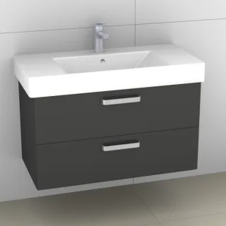 Artiqua 412 Waschtischunterschrank für Strada K0789 Anthrazit Hochglanz, 412-WU2L-I19-7015-51 412-WU2L-I19-7015-51