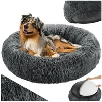 tectake Hundematte Hundebett, rund mit langem Plüsch