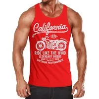 Neverless Tanktop Herren Tank-Top California Motorbike Muskelshirt Muscle Shirt mit Print