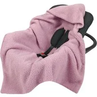 BabyLux Babyschale Warme Einschlagdecke Bouclé 80x80 cm für Autositz Decke 0+, Bouclé - Rosa - 80x80cm