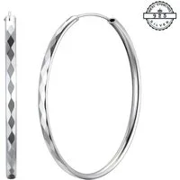 Taffstyle Paar Creolen Elegante Creolen facettiert aus 925 Sterling Silber für Damen glänzend (Fein geschliffene Silbercreolen mit edler reflektierender Oberfläche – zeitlos und strahlend schön)