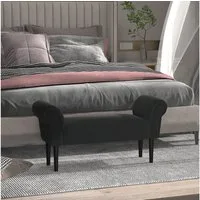 HOMCOM Polsterbank Flurbank für Schlafzimmer (Bettbank, 1-St., Sitzottomane), Schwarz, 102 x 36 x 51 cm