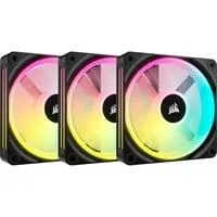 iCUE LINK QX120 RGB 120-mm-PWM-Lüfter, Gehäuselüfter schwarz, Starter-Kit, 120 mm