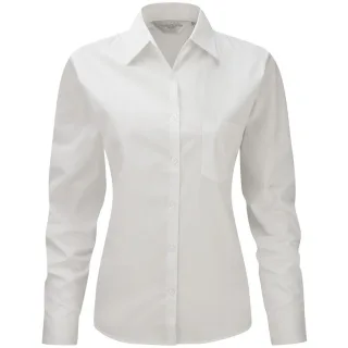 Jerzees - Langärmelige Bluse aus 100% Baumwolle - Damen (Weiß)