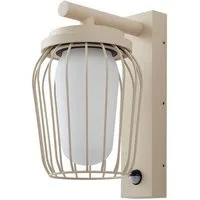Lucande Außen-Wandleuchte Chandan, Metall, Creme IP44mit Bewegungsmelder, 1 x 15 W LED