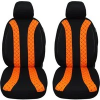 BREMER SITZBEZÜGE Autositzbezug für Fiat Panda Typ 312/319 Bj ab 2011 (N305), Set, 2-tlg., Schonbezüge Sitzbezüge Fahrer und Beifahrer, in Schwarz/Orange