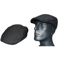 Cool4 Schiebermütze CLASSIC FLATCAP Baumwolle Heringbone Fischgrät Klassisch graues Heringbone Muster