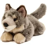 Teddys Rothenburg Kuscheltier Wolf liegend grau/beige 20 cm Plüschwolf Stofftier (Plüschtier, Stoffwolf)
