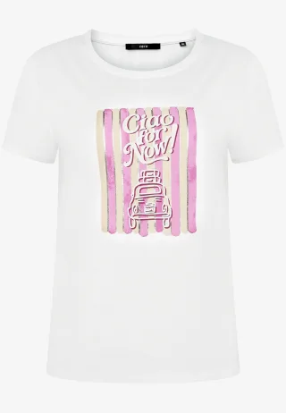 zero - Print-T-Shirt mit Glitzerdetails pink - Gr. - 44
