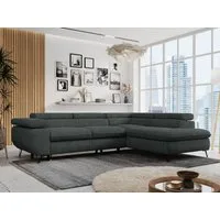 MKS MÖBEL Ecksofa PETER L, Set, Ecksofa L-form, HR35-Schaum, Wellenfederkern, Bettfunktion, Einstellbare Kopfstützen, Bettkasten