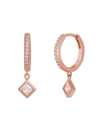cai Creole 925 Sterling Silber rosé vergoldet Zirkonia Raute