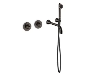 JEE-O cone 01 Wand-Badkombination mit Thermostat, Umsteller, gun metal, 900-6476 900-6476