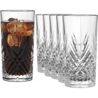SAHM Longdrinkglas Gin Tonic Gläser 6 teilig 365ml - Broadway Trinkgläser Set, 6-tlg., Edles Glas, 100% recyclebar