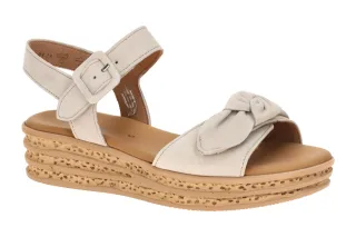 Gabor 84.553 Damen Plateau Sandalen in Grau - Oak mit Klettverschluss