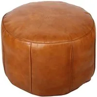 Casa Moro Pouf Marokkanisches Leder Sitzkissen Asli Orange Groß XL Bodenkissen (Pouf mit Füllung, Handgefertigt), Echtleder Hocker Polsterhocker für einfach schöner Wohnen MO4148