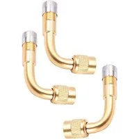 BAYLI Schlauchventil 3 x Ventilverlängerungen PKW, Motorrad & Fahrrad, 90° Reifenventil