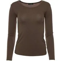 Muse Rundhalsshirt Basic Rundhals Langarmshirt Skinny Fit 1093-O