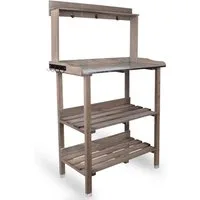 UNUS GARDEN Pflanztisch Pflanztisch Outdoor für den Garten (1-St., 78 x 36 x 131 cm (LxBxH), Pflanztisch aus Holz mit verzinkter Arbeitsplatte
