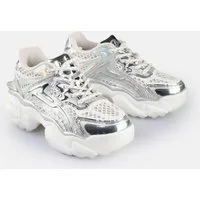 Buffalo SCORE TEC Plateausneaker, Ugly Sneaker, Schnürschuh, Freizeitsneaker in cooler Metallic-Optik