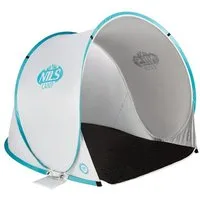 NILS CAMP Strandmuschel NC3173 (UV-Schutz, selbstaufbauend) grau/türkisblau - 140x110x110