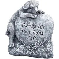Stone and Style Gartenfigur Frostfeste Steinfigur Grabschmuck Hund "Danke für die schöne Zeit"