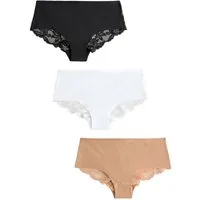 Next Schlüpfer Nahtlose Slips mit Spitze im 3er-Pack, Shorts (3-St)