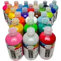 Greenpoint Acrylfarbe Acrylfarben Set 24x250 ml – Hochpigmentiert & Deckend, Matt