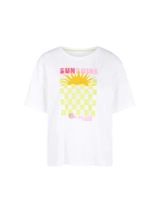 Marc Cain Sports - T-Shirt mit Print Rethink Together white - Gr. - 46